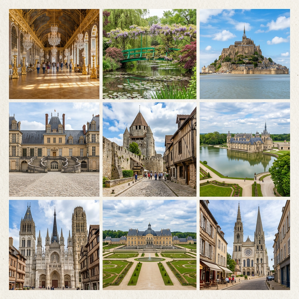 Paris day trips collage no words