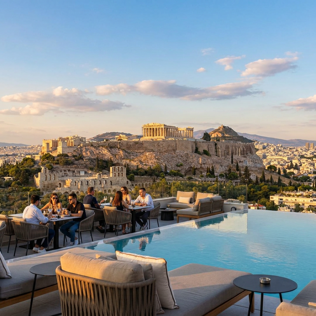 THE DOLLI at Acropolis: The Rooftop Pool That Mirrors the Parthenon